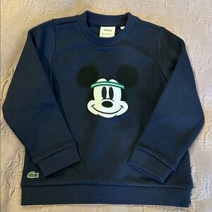 Lacoste kids size 5 Disney Navy Blue Sweatshirt with Mickey Design